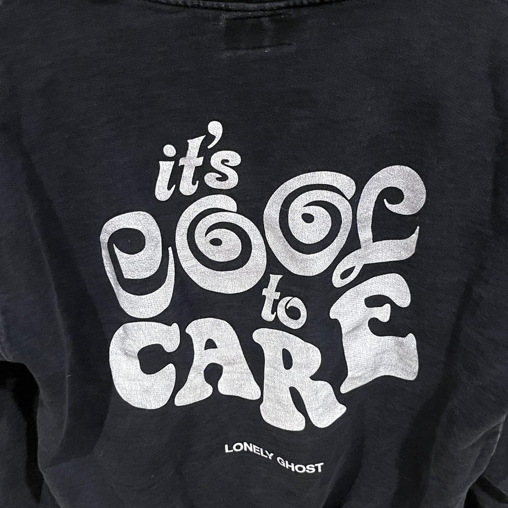LONELY GHOST Its Good to Care Black Hoodie - Picture 8 of 9